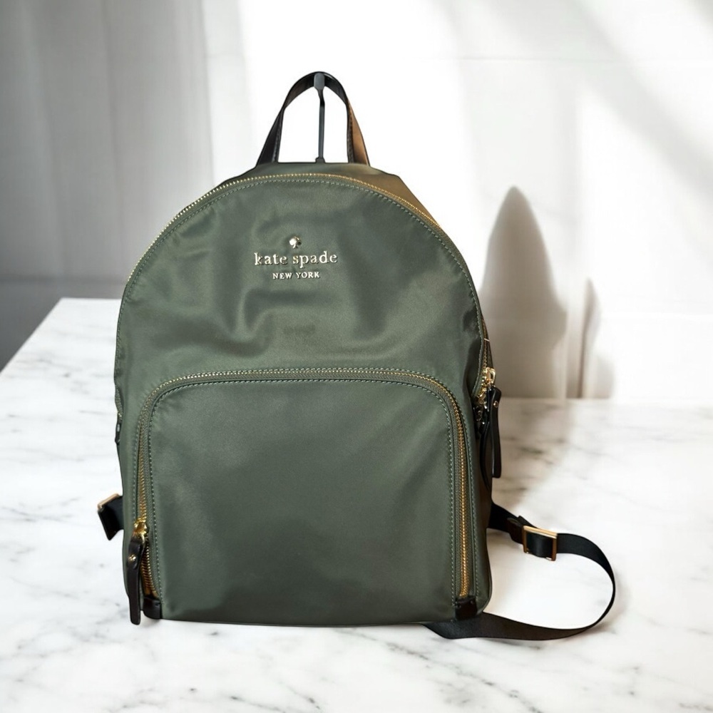 KATE SPADE NEW YORK GREEN NYLON BACKPACK